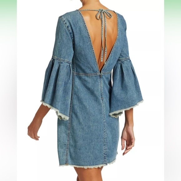 We the Free Reckless Bell-Sleeve Denim Mini - Size 2 - Picture 5 of 10